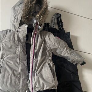 Stylish Gray and Black Kids Puffer Jacket & Pants Set very good quality